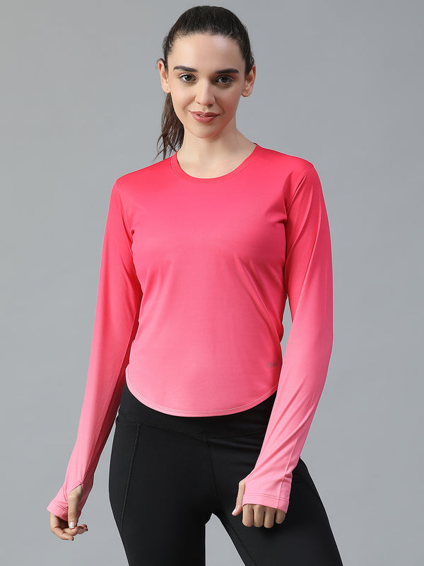 Dual Tone Full Sleeve T-Shirt Hot Pink