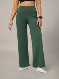 On The Go Wide Flare Pant Forest Green