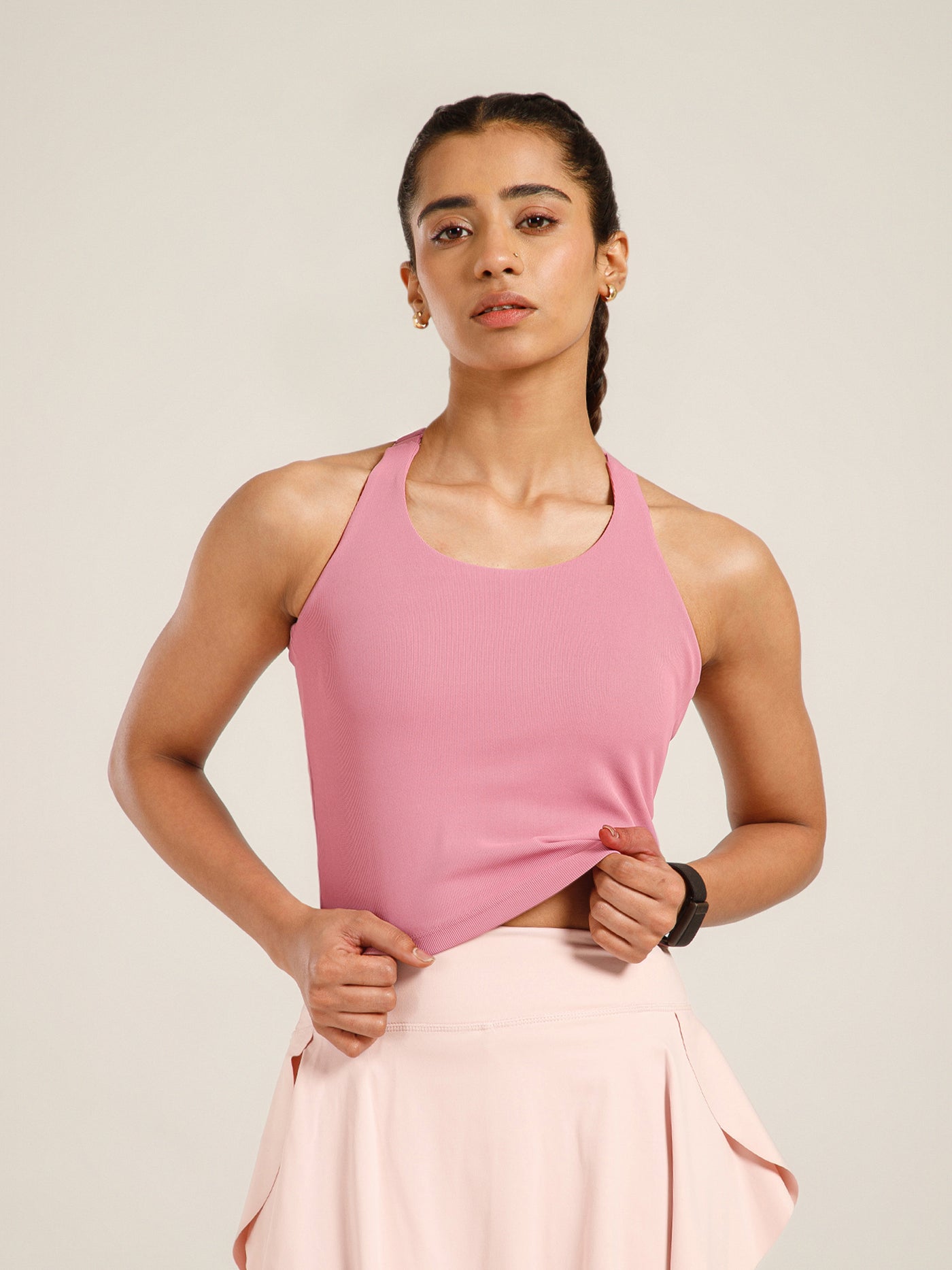 Built In Bra Y Adjustable Top Pink