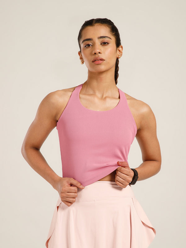 Built In Bra Y Adjustable Top Pink