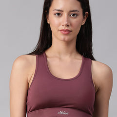 Minimalist Cutout Sports Bra Mauve