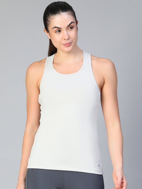 Y-Back Tank Top Light Gray