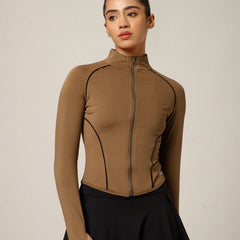Flow Piping Jacket Tan