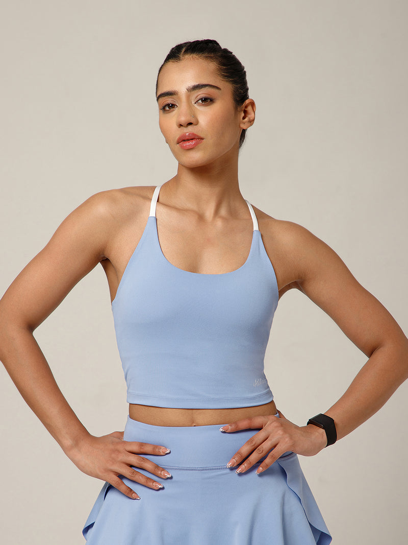 Cross Back Built In Bra Sky Blue