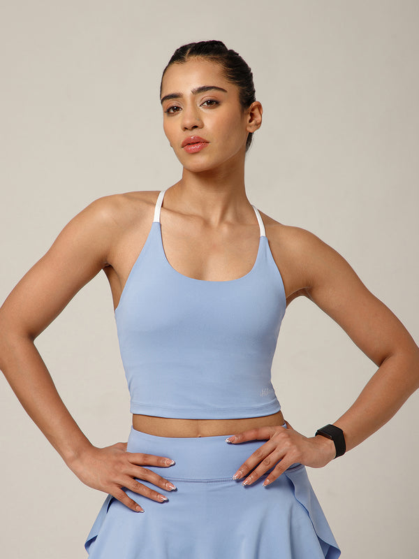 Cross Back Built In Bra Sky Blue