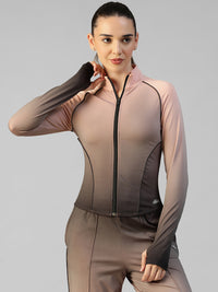 Flow Piping Dual Tone Jacket Peach