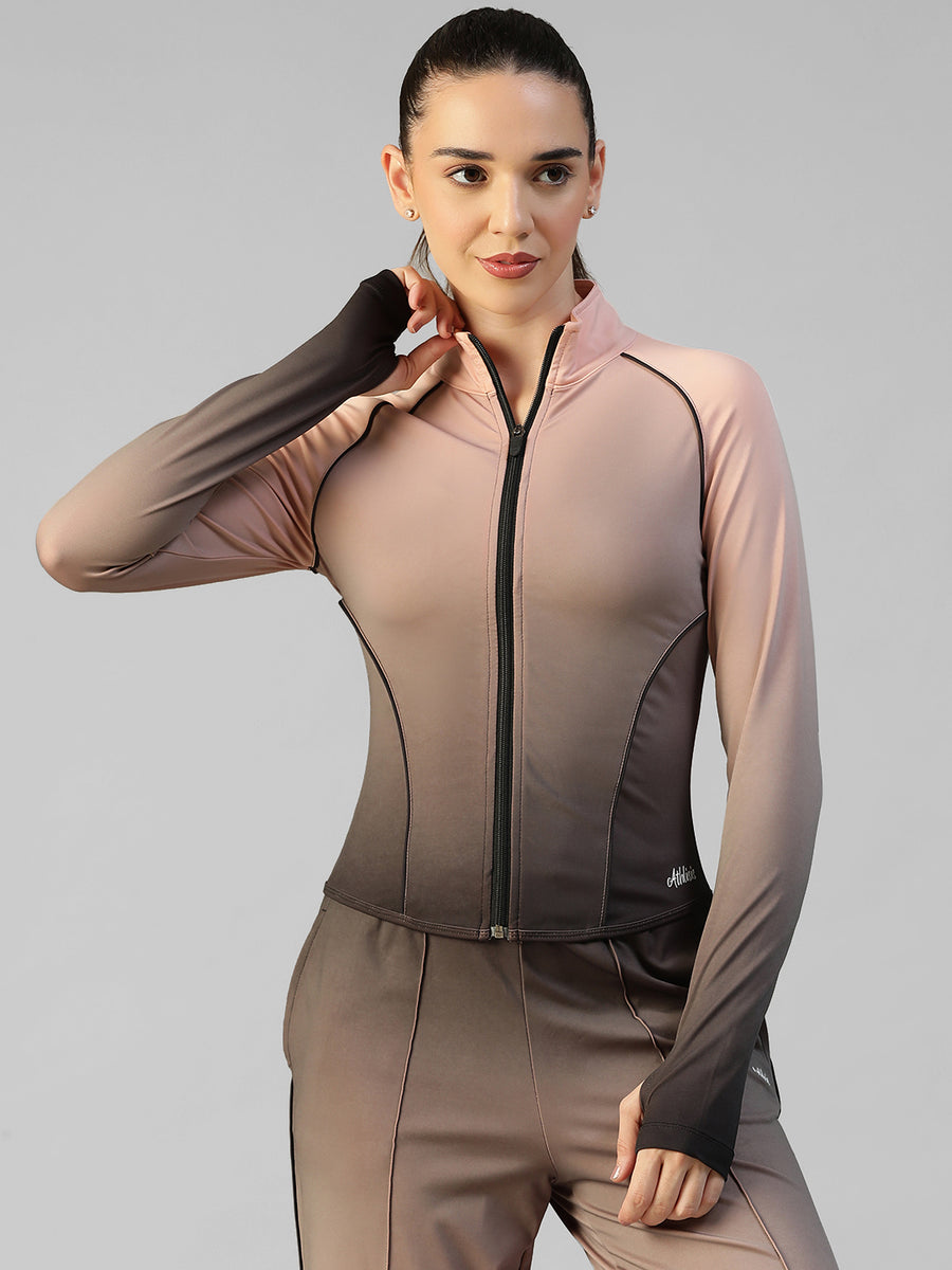 Flow Piping Dual Tone Jacket Peach