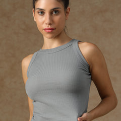 Ribbed Crop Top Gray