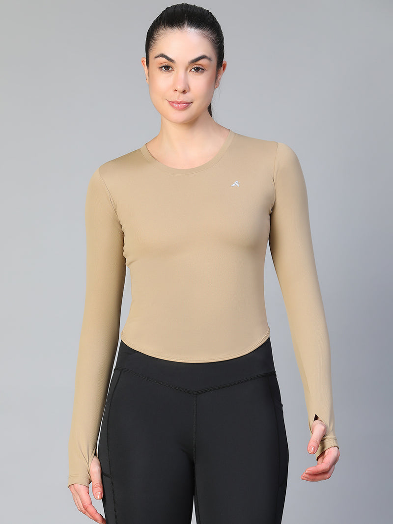 Bodycon Thumbhole T-shirt Tan