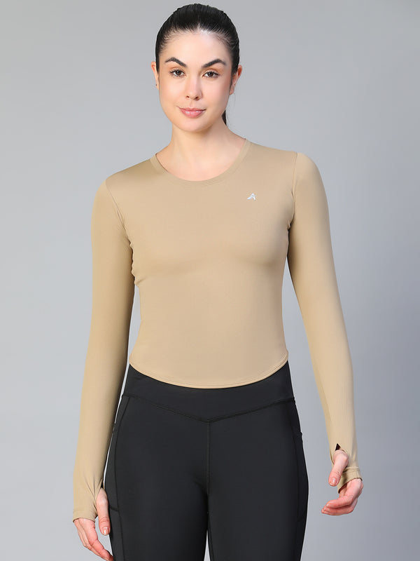 Bodycon Thumbhole T-shirt Tan
