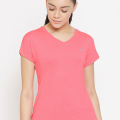 Radiant V-Neck T-Shirt Pink