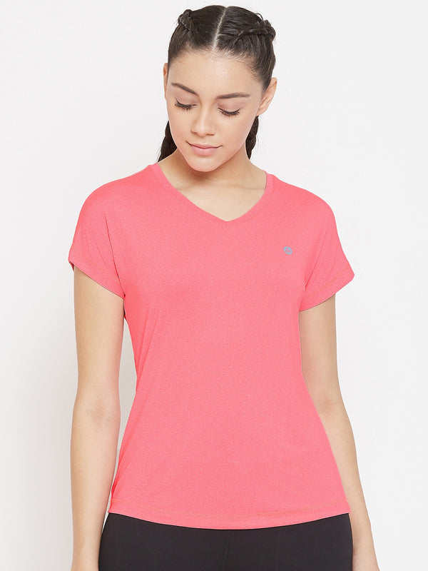 Radiant V-Neck T-Shirt Pink
