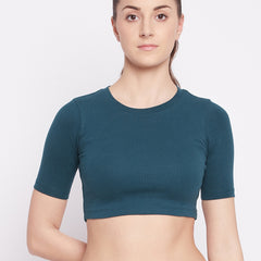 Everyday Cropped Tee Teal