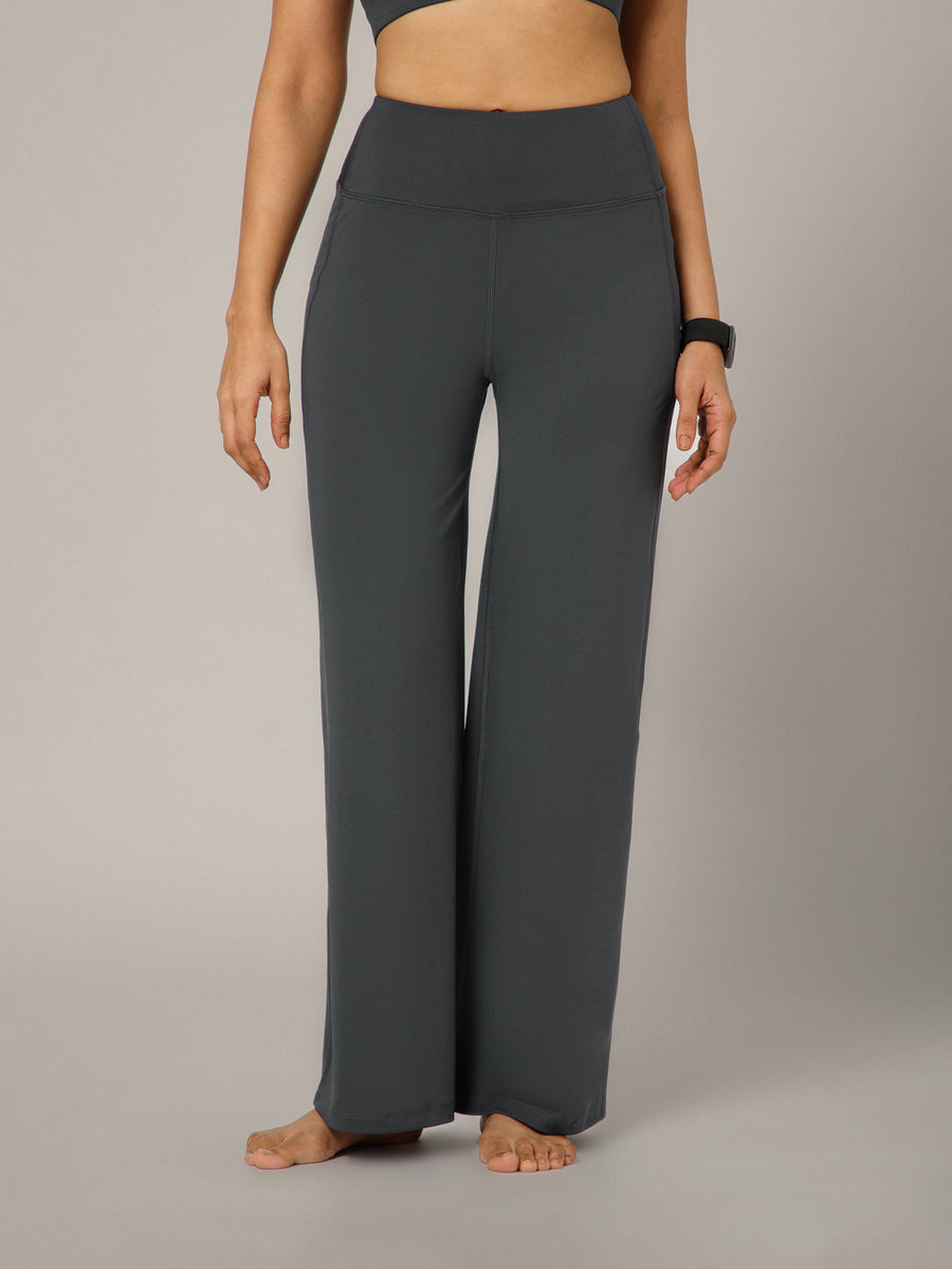On The Go Wide Flare Pant Grey