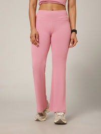 Ribbed Flare Pant Blush Pink