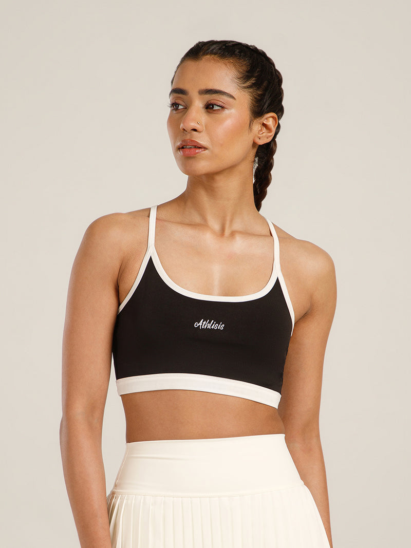 Flow Piping Sports Bra Black