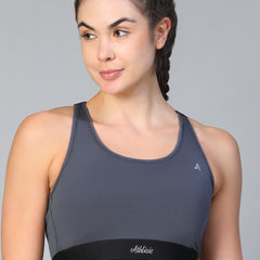Ruched Sports Bra Gray