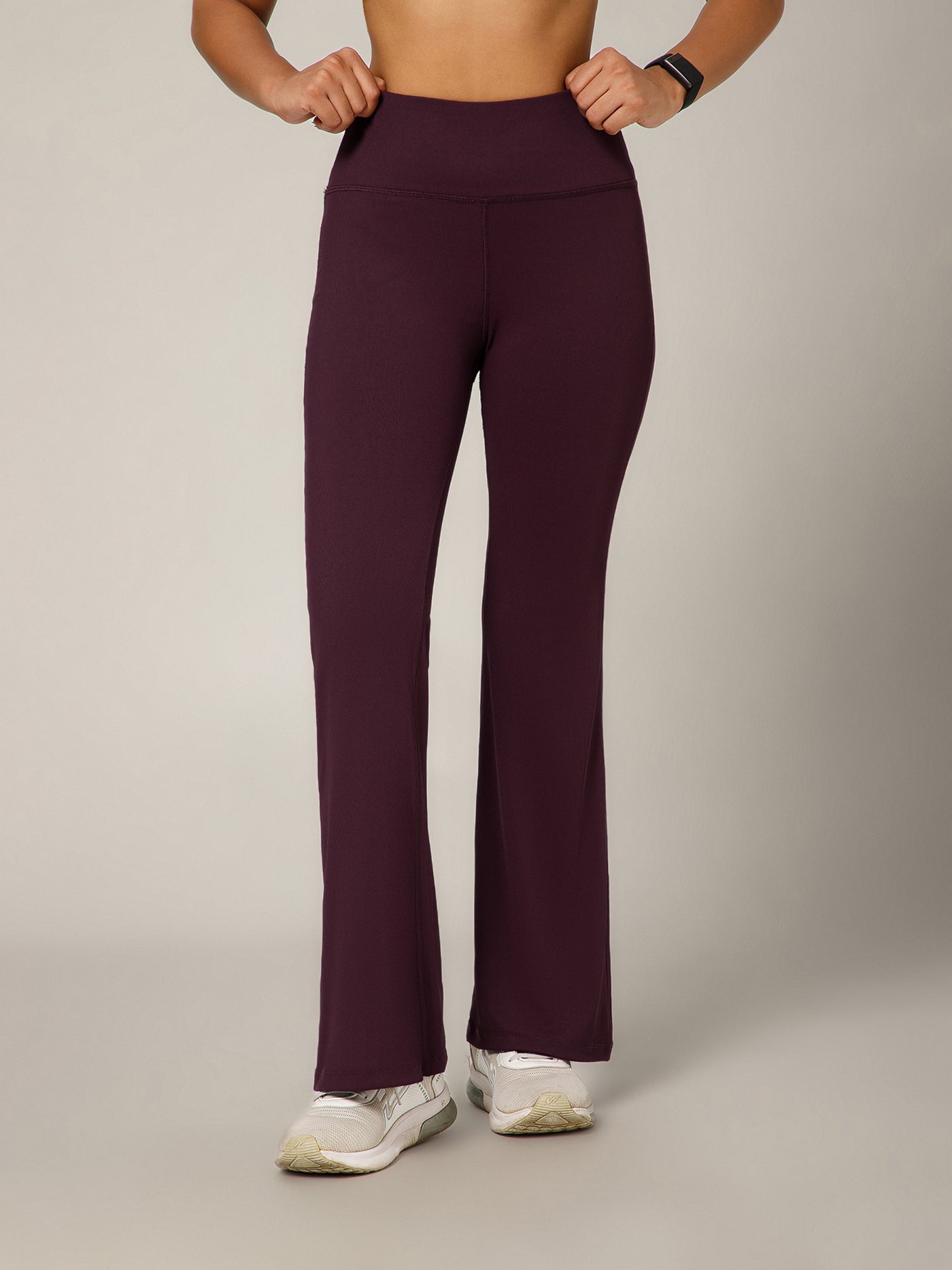 Ribbed Flare Pant Mauve
