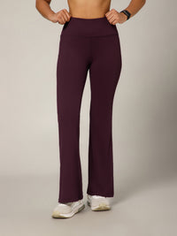 Ribbed Flare Pant Mauve