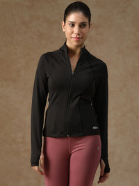 Midriff Crop Jacket Black