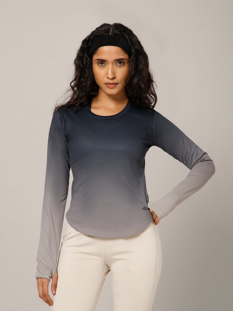 Dual Tone Full Sleeve T-Shirt B&W