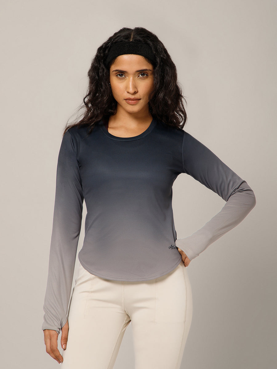 Dual Tone Full Sleeve T-Shirt B&W