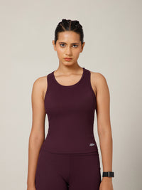 Built In Bra Racer Back Top Wine
