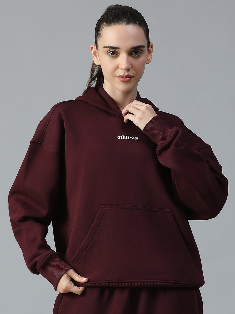 Fleez Oversized Hoodie Maroon
