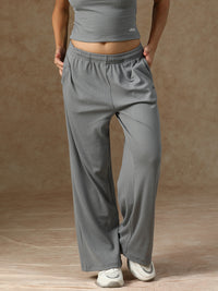 Ribbed Baggy Pants Grey