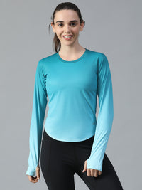 Dual Tone Full Sleeve T-Shirt Ice Blue