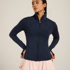 Defined Seam Zip Jacket Navy