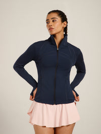 Defined Seam Zip Jacket Navy