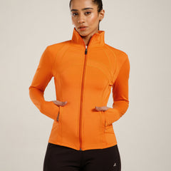 Defined Seam Zip Jacket Orange