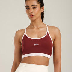 Flow Piping Sports Bra Maroon