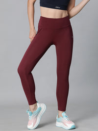 Essential High-Rise Leggings Maroon