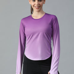 Dual Tone Full Sleeve T-Shirt Purple