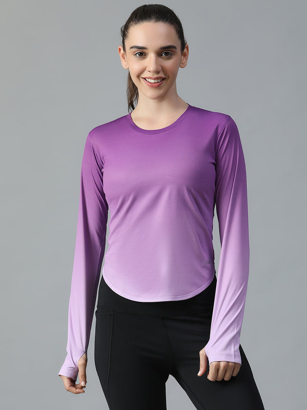 Dual Tone Full Sleeve T-Shirt Purple