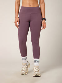 Ribbed High Waist Leggings Purple