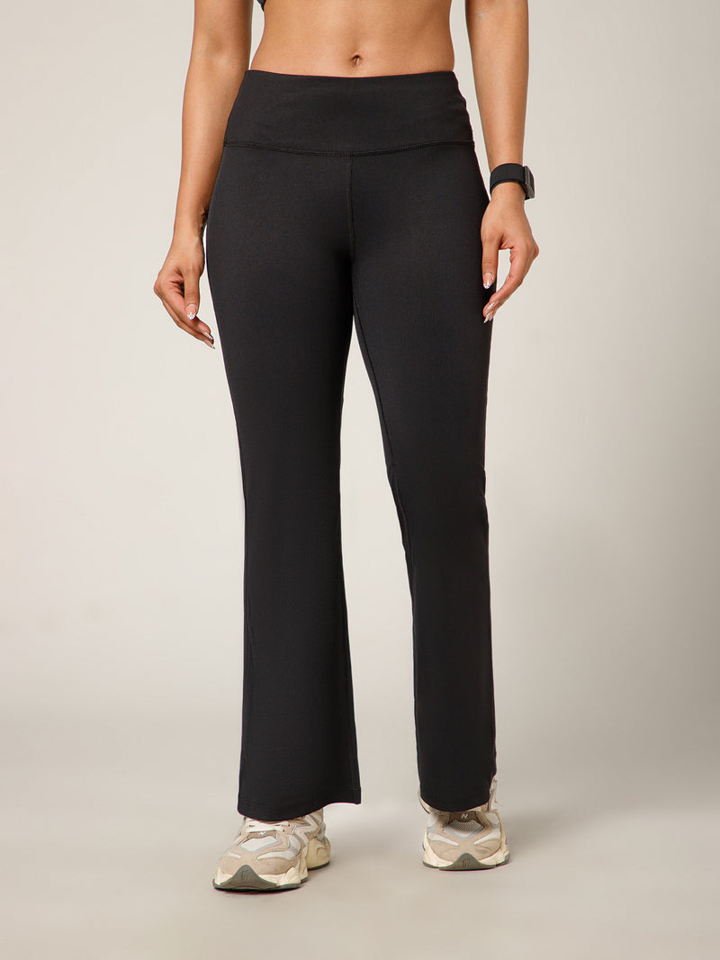 Ribbed Flare Pant Black