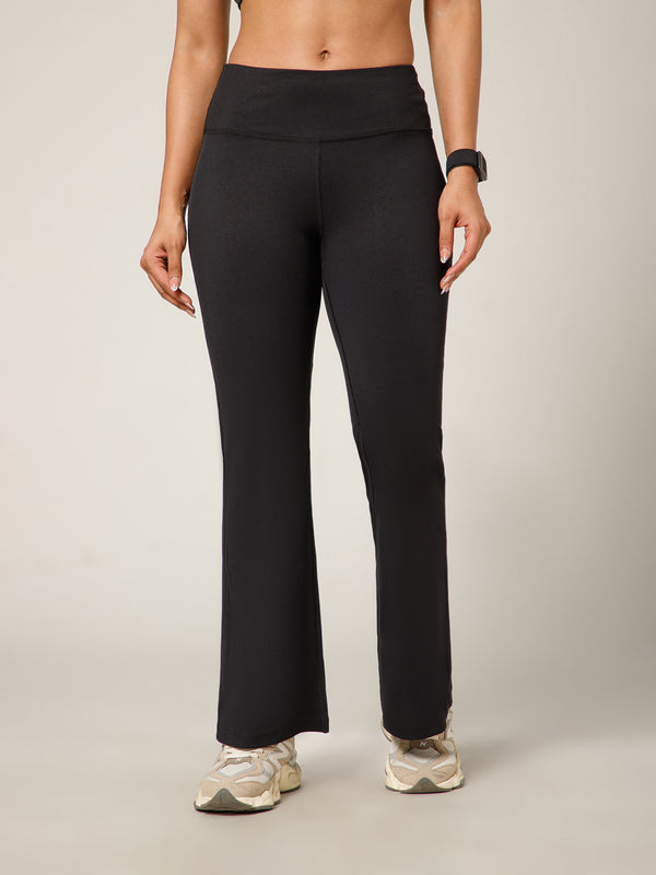 Ribbed Flare Pant Black