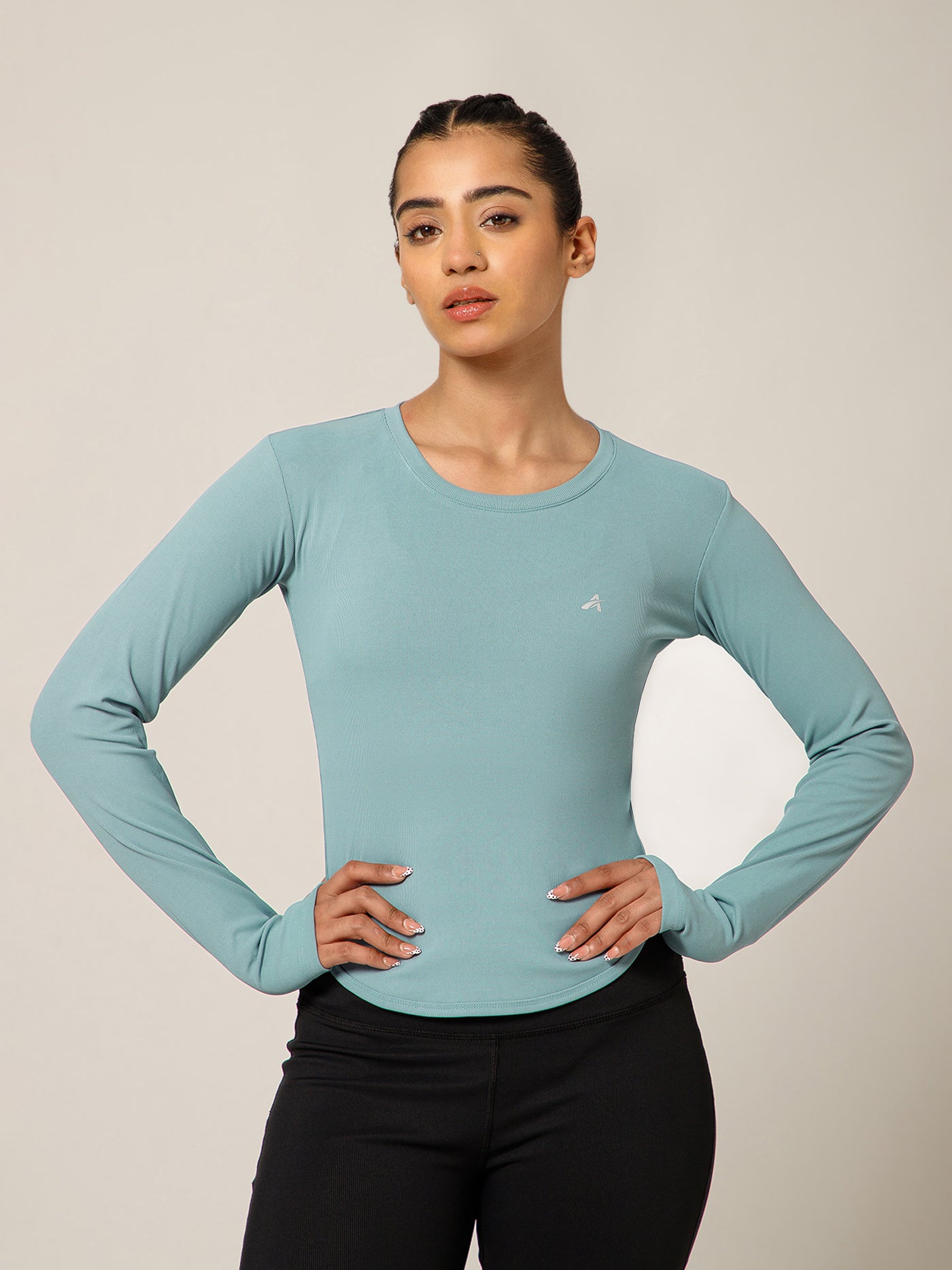 Bodycon Thumbhole T-shirt Ice Blue