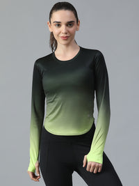 Dual Tone Full Sleeve T-Shirt Green