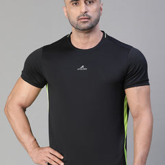 Contrast Side Panel T-Shirt Black