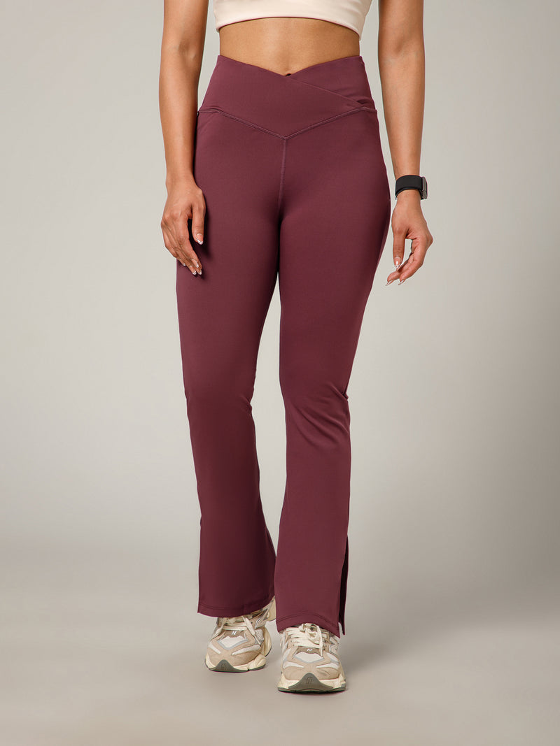 V-Shape Flare Pant Maroon