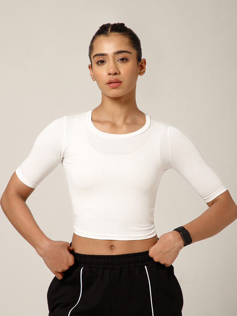 Essential Crop Top White