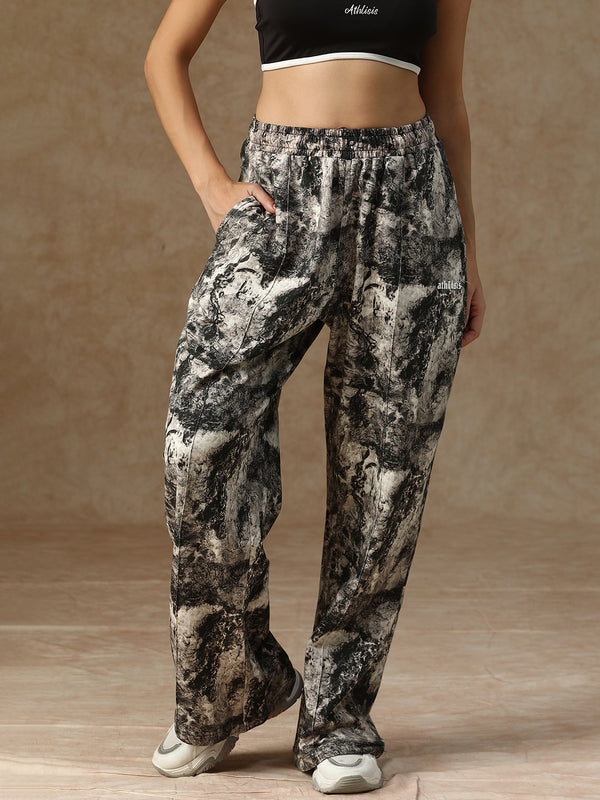 Printed Baggy Ink Splatter Sweatpants