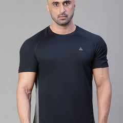 Contrast Side Panel T-Shirt Navy