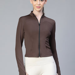 Sculpt Crop Jacket Brown