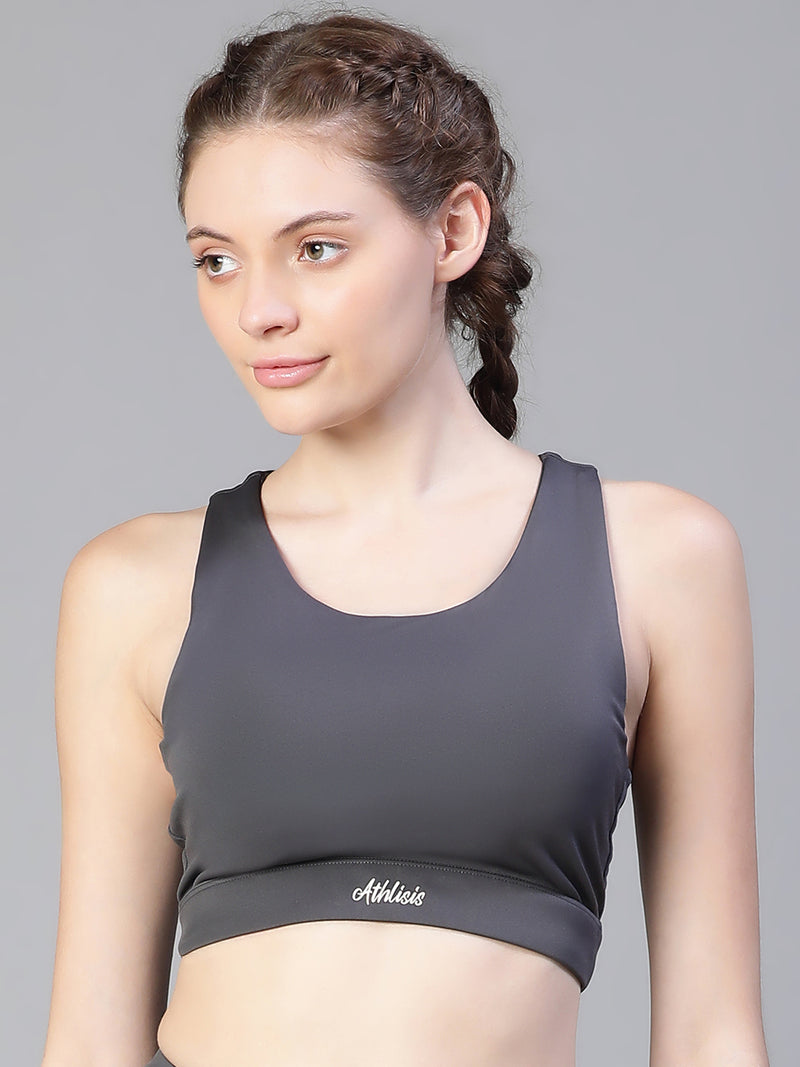 Racerback Contour Sports Bra Dark Gray