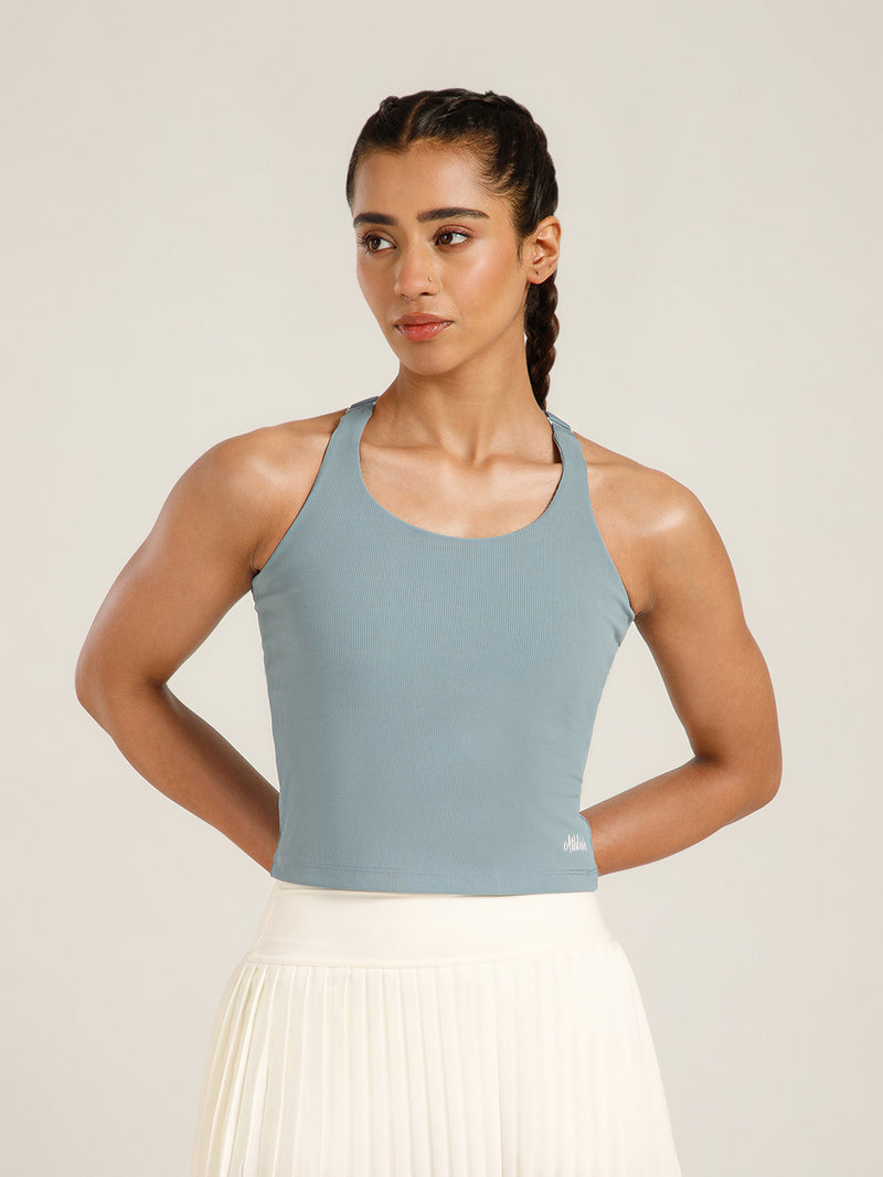 Built In Bra Y Adjustable Top Ice Blue